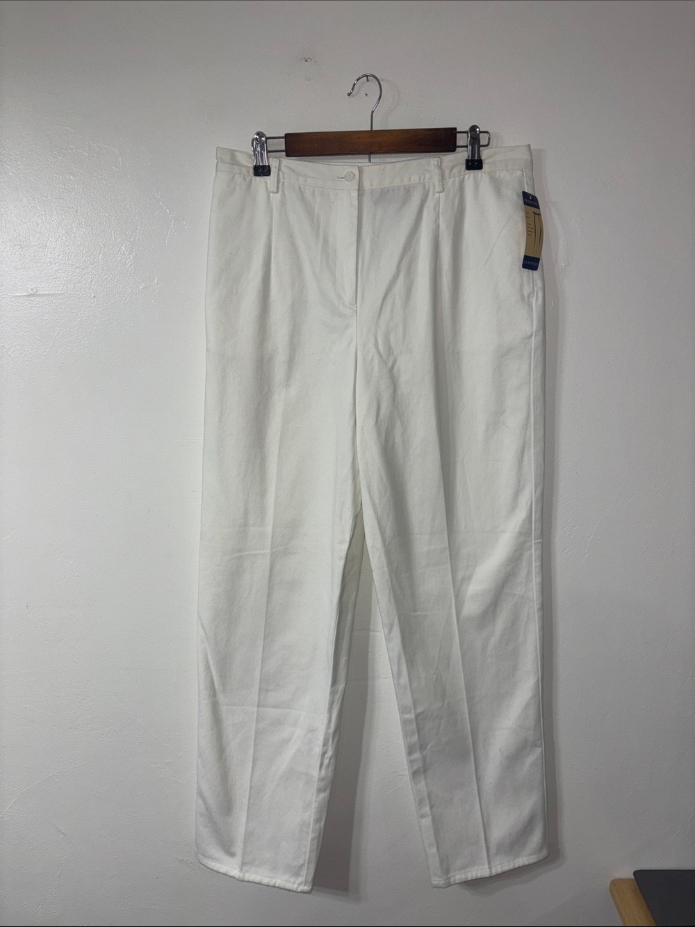 NEW Pendleton White Classic 100% Cotton Pants Straight Leg Deadstock Size 12